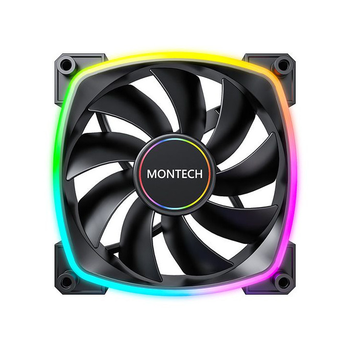 Ventoinha Montech AX140 PWM ARGB PWM 140mm Preto