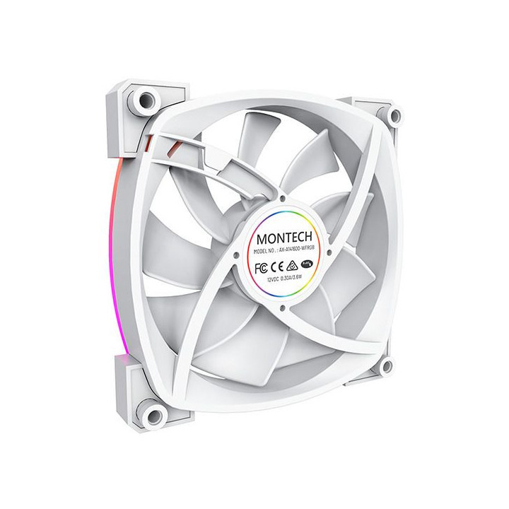 Ventoinha Montech AX140 PWM ARGB PWM 140mm Branco