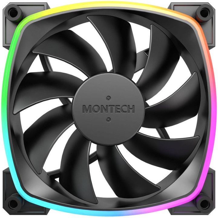 Ventoinha Montech AX120 PWM ARGB PWM 120mm Preto (Pack 3)