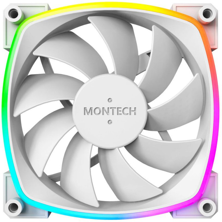 Ventoinha Montech AX120 PWM ARGB PWM 120mm Branco (Pack 3)