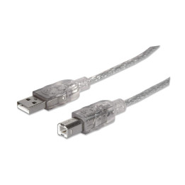 Manhattan 345408 cabo USB USB 2.0 5 m USB A USB B Prateado