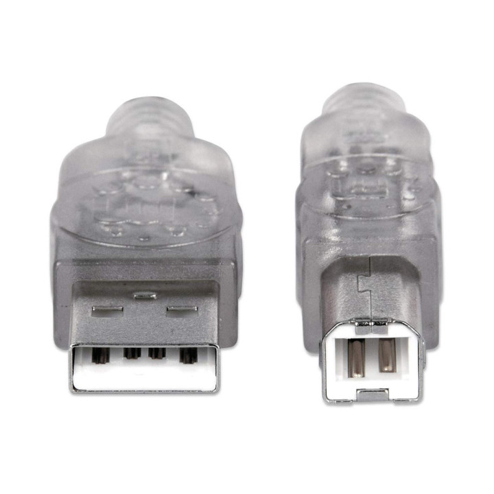 Manhattan 333405 cabo USB USB 2.0 1,8 m USB A USB B Prateado