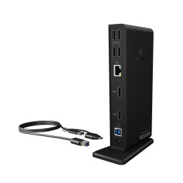 ICY BOX IB-DK2251AC Com fios USB 3.2 Gen 2 (3.1 Gen 2) Type-A Preto