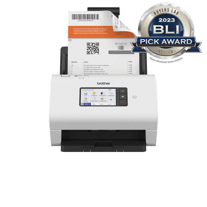 Brother ADS-4900W scanner Scanner ADF + alimentado por folhas 600 x 600 DPI A4 Preto, Branco