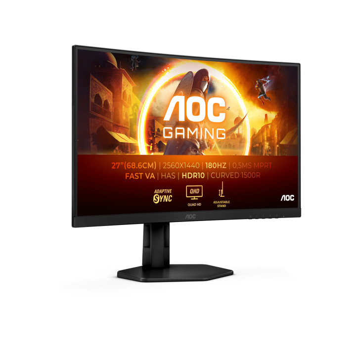 AOC G4 CQ27G4X monitor de ecrã 68,6 cm (27") 2560 x 1440 pixels Quad HD LCD Preto