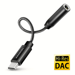 Axagon ADA-HC cabo de áudio 0,1 m 3.5mm USB Type-C Preto