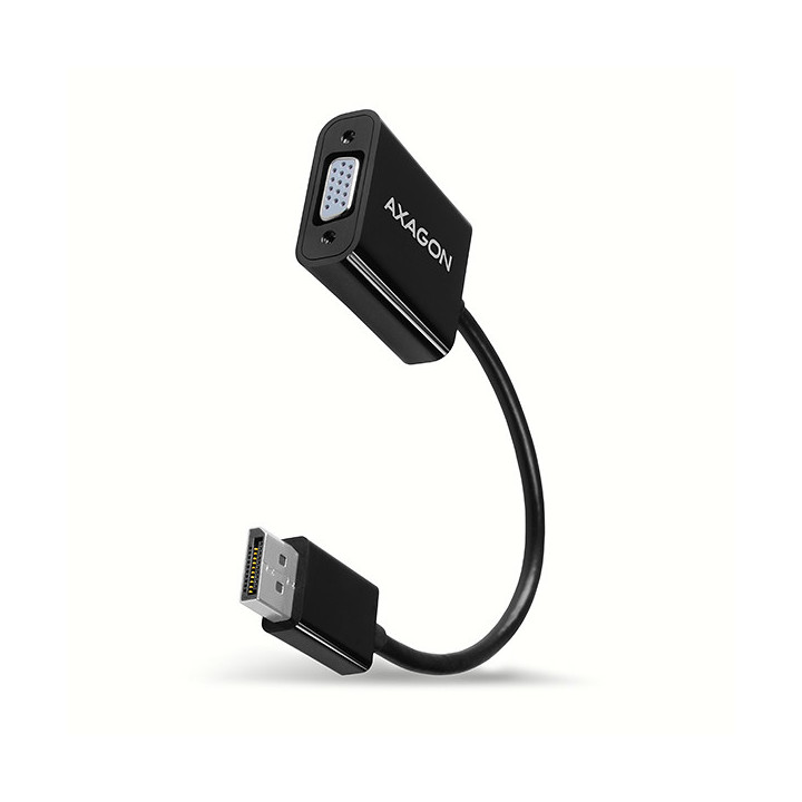 Axagon RVD-VGN adaptador de cabo de vídeo 0,15 m DisplayPort VGA (D-Sub) Preto