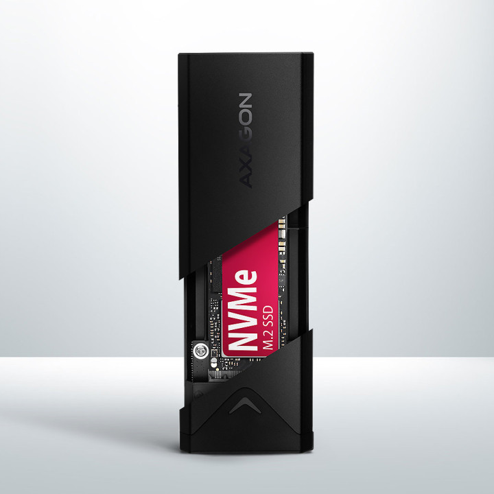 Axagon EEM2-UB2 Caixa para Discos Rígidos Compartimento SSD Preto M.2