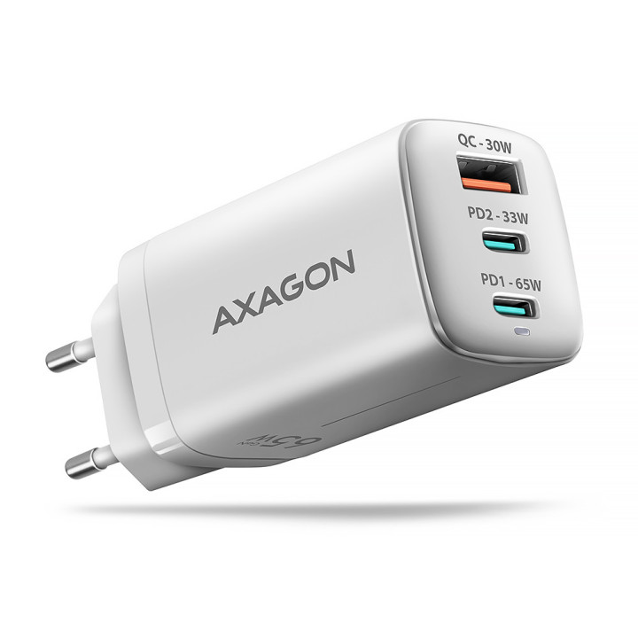 Axagon ACU-DPQ65W carregador de dispositivos móveis Universal Branco AC Carregamento rápido Interior