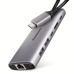 Axagon HMC-6G2L hub de interface USB 3.2 Gen 1 (3.1 Gen 1) Type-C 10000 Mbit s Alumínio