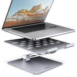 Axagon STND-LQ Suporte para Computadores Portáteis Suporte para computador portátil Cinzento 40,6 cm (16")
