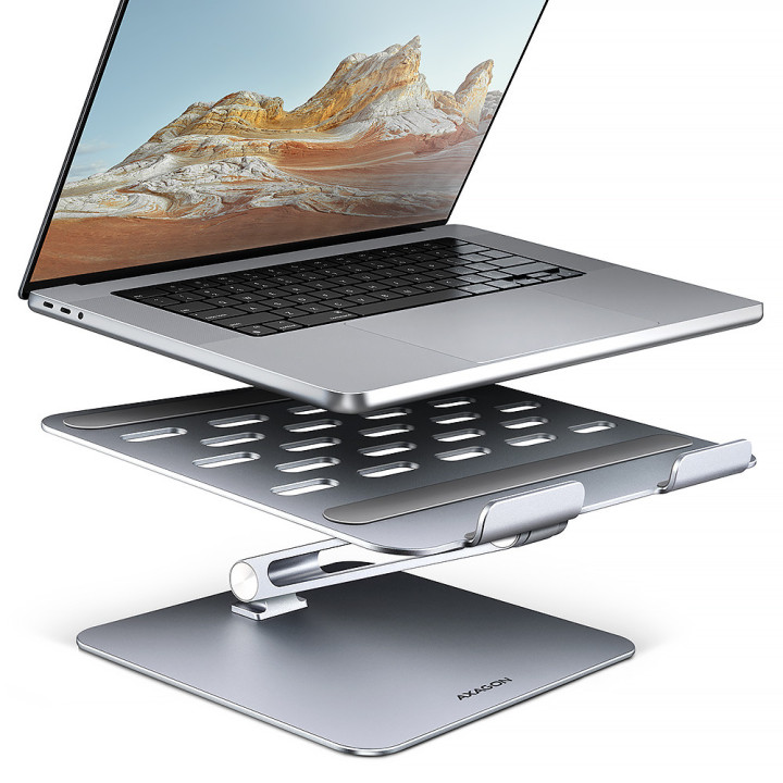 Axagon STND-LQ Suporte para Computadores Portáteis Suporte para computador portátil Cinzento 40,6 cm (16")