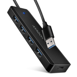 Axagon HUE-C1A hub de interface USB 3.2 Gen 1 (3.1 Gen 1) Type-A 5000 Mbit s Preto