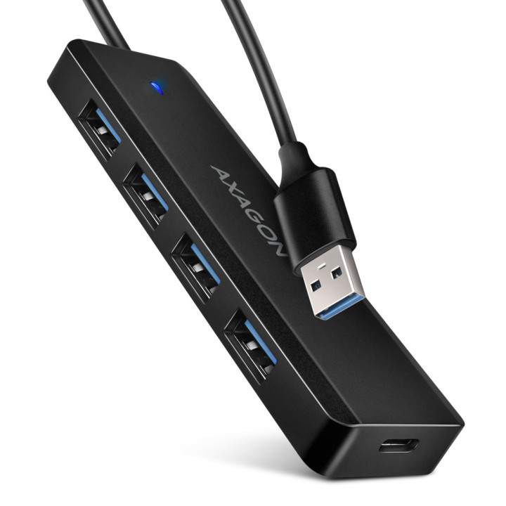 Axagon HUE-C1A hub de interface USB 3.2 Gen 1 (3.1 Gen 1) Type-A 5000 Mbit s Preto