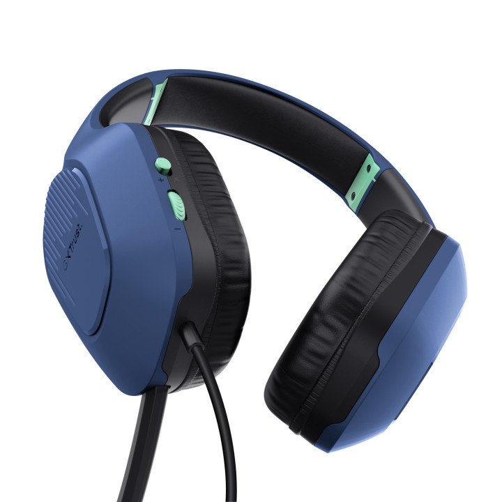 Trust GXT 415B Zirox Auscultadores Com fios Fita de cabeça Jogos Azul