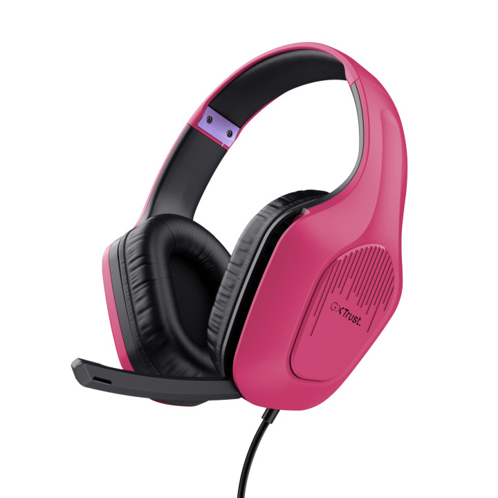 Trust GXT 415P Zirox Auscultadores Com fios Fita de cabeça Jogos Rosa