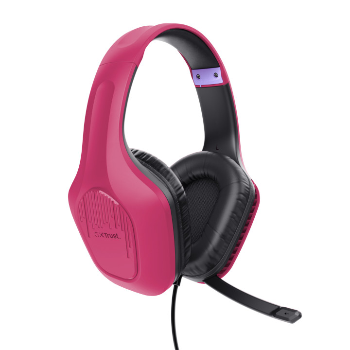 Trust GXT 415P Zirox Auscultadores Com fios Fita de cabeça Jogos Rosa