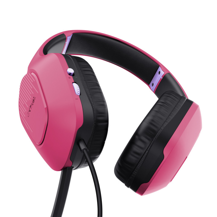 Trust GXT 415P Zirox Auscultadores Com fios Fita de cabeça Jogos Rosa