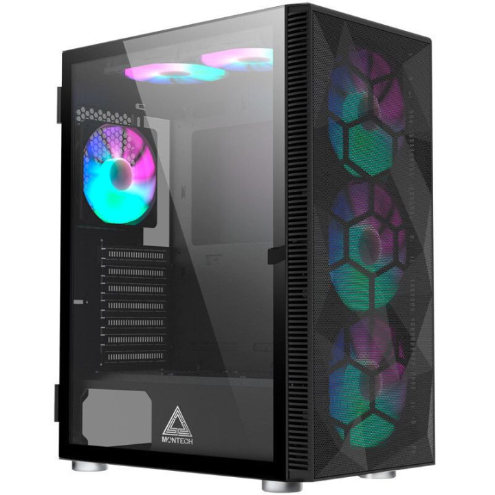Caixa ATX Montech X3 Mesh RGB Vidro Temperado Preto