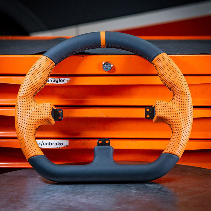 Volante para Buttonplate Asetek SimSports GT Rim - Closed D - Couro Laranja