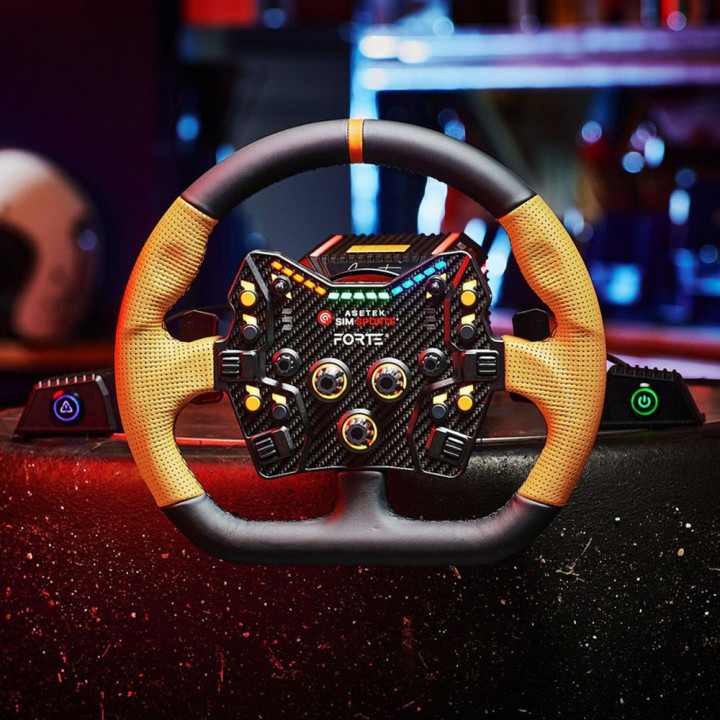 Volante para Buttonplate Asetek SimSports GT Rim - Closed D - Couro Laranja