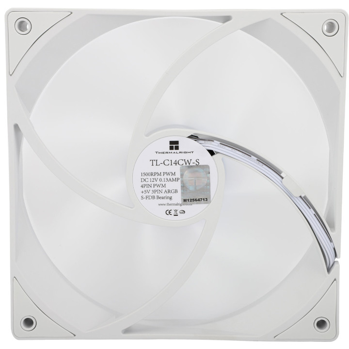 Thermalright TL-C14CW-S Sistema de Arrefecimento de Computador Caixa de computador Ventoinha 14 cm Preto 1 unidade(s)