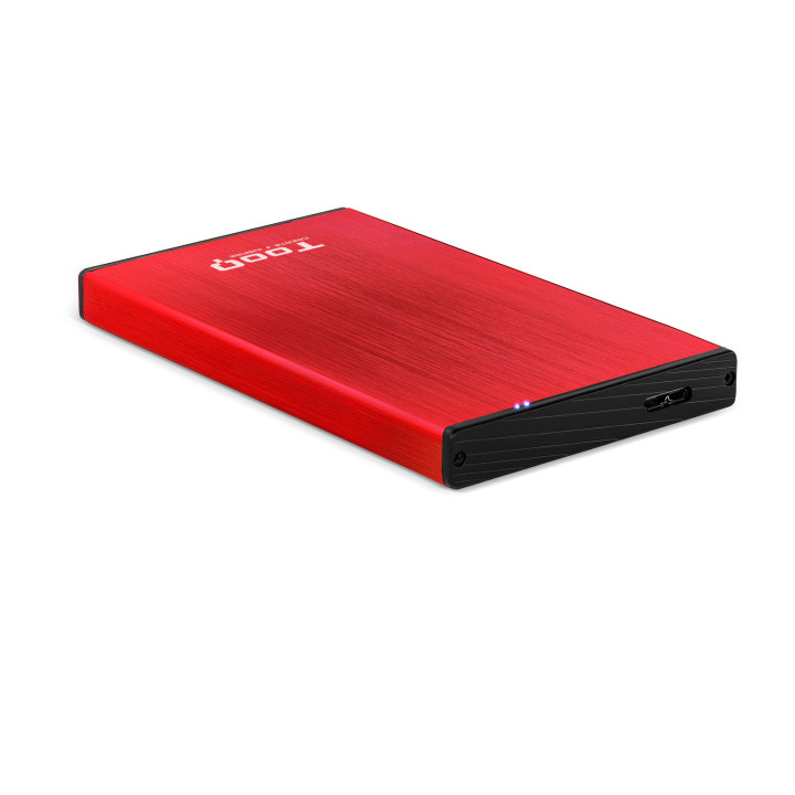 TooQ TQE-2527R Caixa para Discos Rígidos Caixa de disco rígido Preto, Vermelho 2.5"