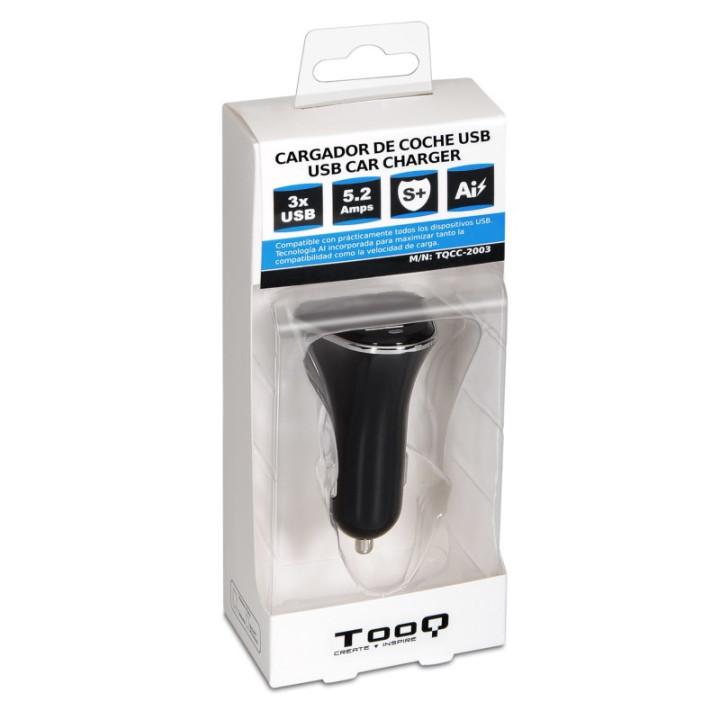 TooQ TQCC-2003 carregador de dispositivos móveis Universal Preto Isqueiro de charuto Automático
