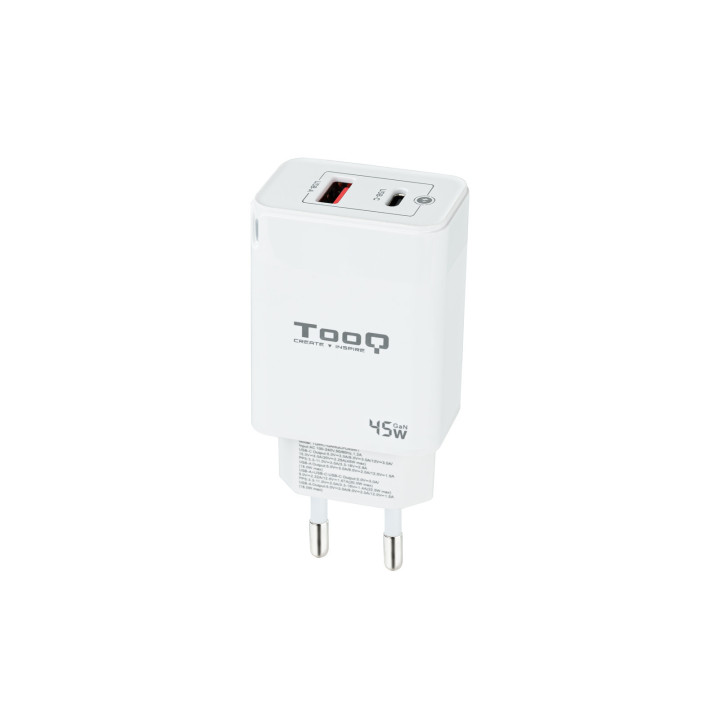 TooQ TQWC-GANQCPD45WT carregador de dispositivos móveis Universal Branco AC Carregamento rápido Interior