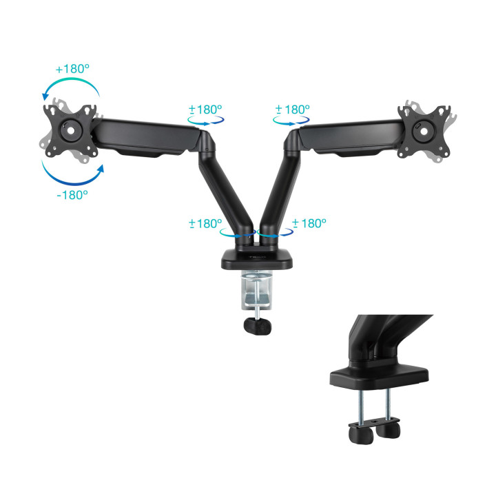 TooQ DB5132TNR-B montagem e suporte para monitores 81,3 cm (32") Secretária Preto