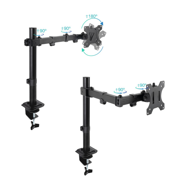 TooQ DB1801TN-B montagem e suporte para monitores 81,3 cm (32") Secretária Preto