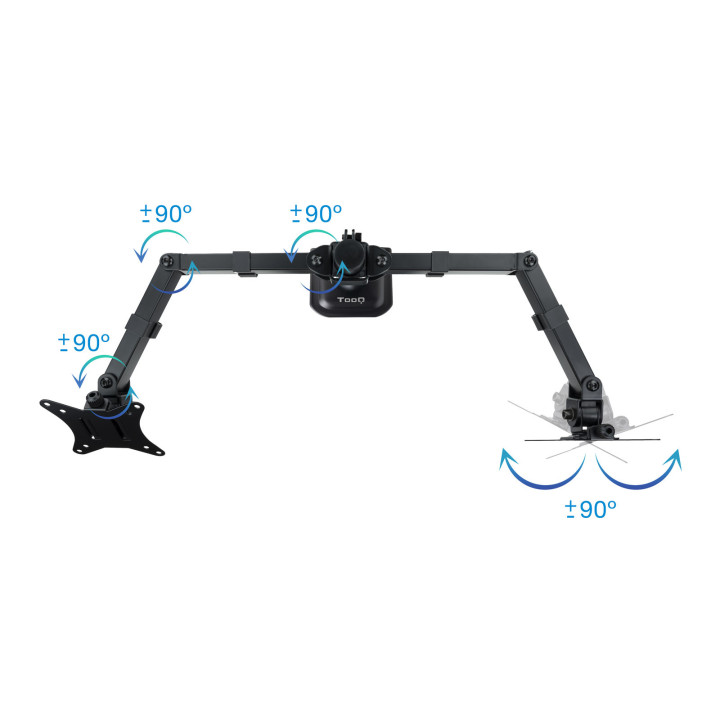 TooQ DB1802TN-B montagem e suporte para monitores 68,6 cm (27") Secretária Preto