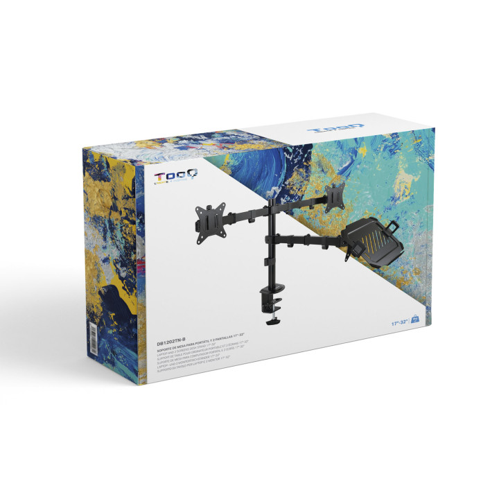TooQ DB1202TN-B montagem e suporte para monitores 81,3 cm (32") Secretária Preto