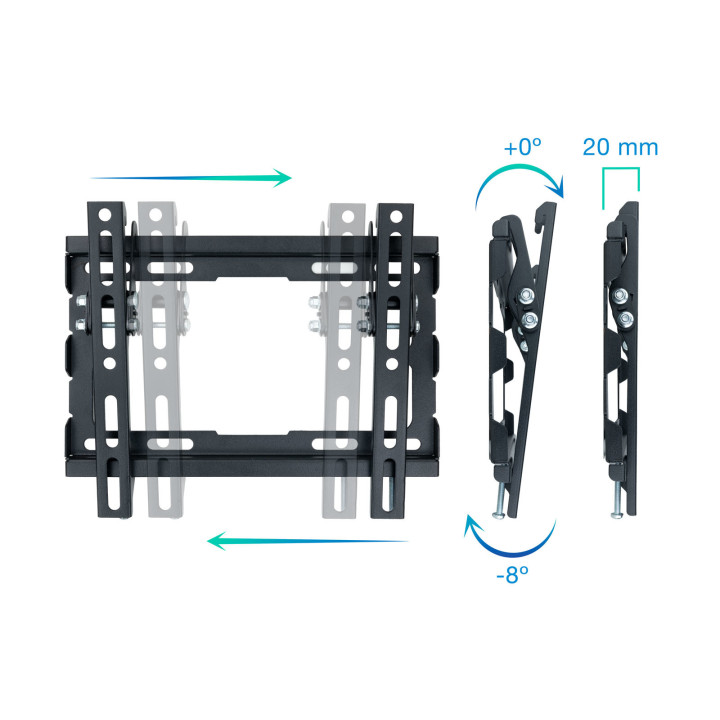 TooQ LP1044T-B suporte para TV 109,2 cm (43") Preto