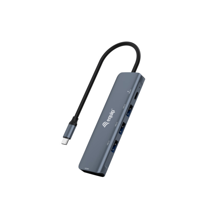 Equip 133487 hub de interface USB 3.2 Gen 1 (3.1 Gen 1) Type-C 5000 Mbit s Preto, Cinzento