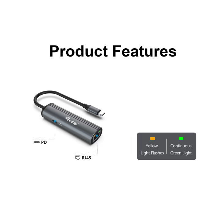 Equip 133486 base & duplicador de portas USB Type-C Preto, Cinzento