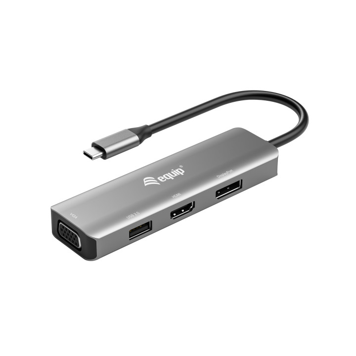 Equip 133485 adaptador gráfico USB 3840 x 2160 pixels Preto, Prateado