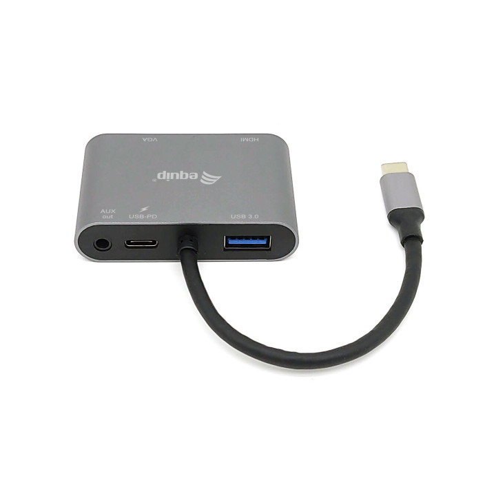 Equip 133483 base & duplicador de portas Com fios USB 3.2 Gen 1 (3.1 Gen 1) Type-C Preto, Cinzento