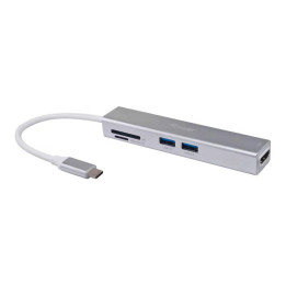 Equip 133480 base & duplicador de portas USB 3.2 Gen 1 (3.1 Gen 1) Type-C Prateado