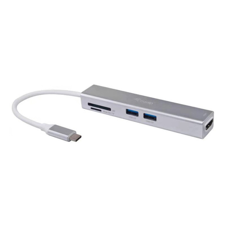 Equip 133480 base & duplicador de portas USB 3.2 Gen 1 (3.1 Gen 1) Type-C Prateado