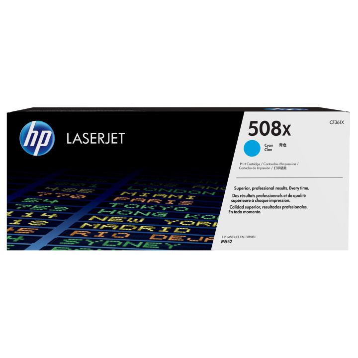 HP Toner LaserJet original 508X ciano de elevado rendimento