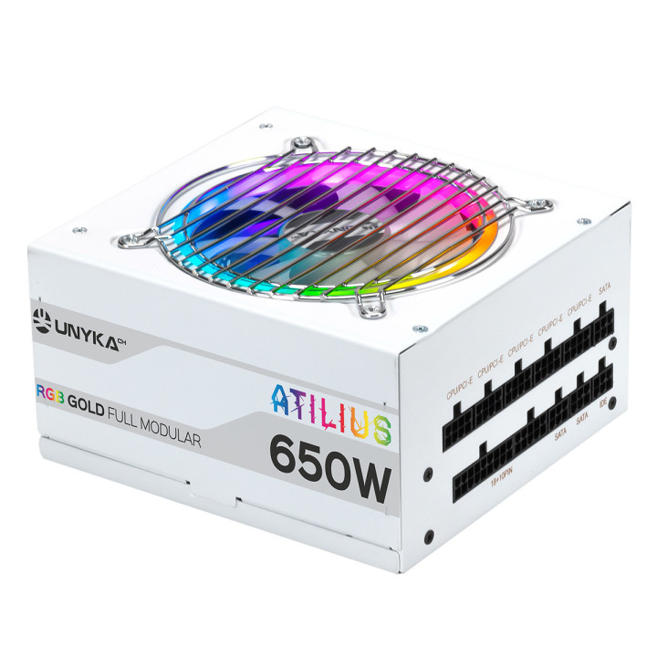 UNYKAch ATX Atilus RGB White 650W fonte de alimentação 20+4 pin ATX Branco