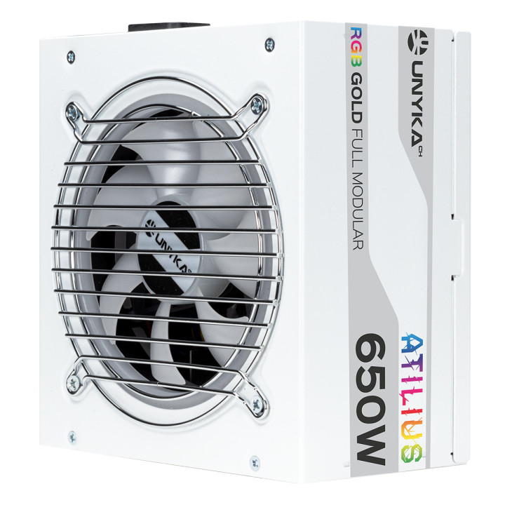 UNYKAch ATX Atilus RGB White 650W fonte de alimentação 20+4 pin ATX Branco