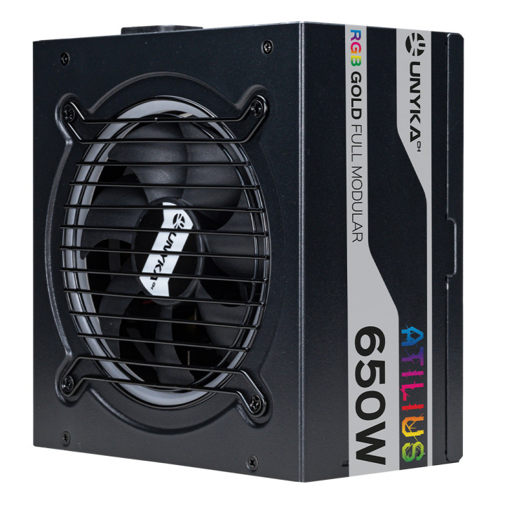 UNYKAch ATX Atilus RGB Black 650W fonte de alimentação 20+4 pin ATX Preto