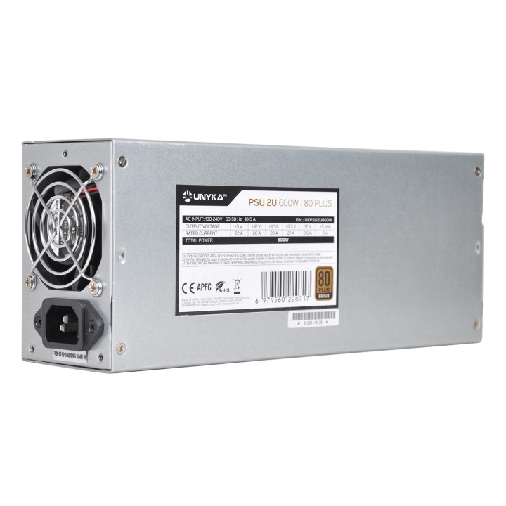 UNYKAch UKPSU2U600W fonte de alimentação 600 W 24-pin ATX 2U Prateado