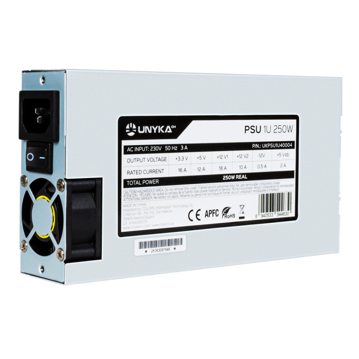 UNYKAch UKPSU1U40004 fonte de alimentação 250 W 20+4 pin ATX Flex ATX Prateado