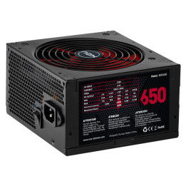 NOX NXS650 fonte de alimentação 650 W 20+4 pin ATX Preto, Vermelho