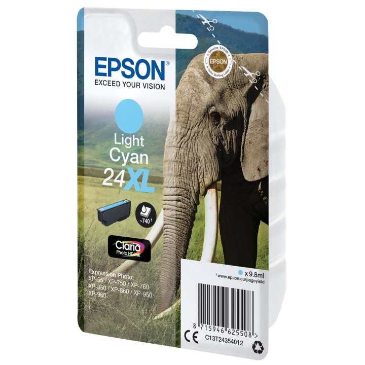 Epson Elephant C13T24354022 tinteiro 1 unidade(s) Original Rendimento alto (XL) Ciano claro