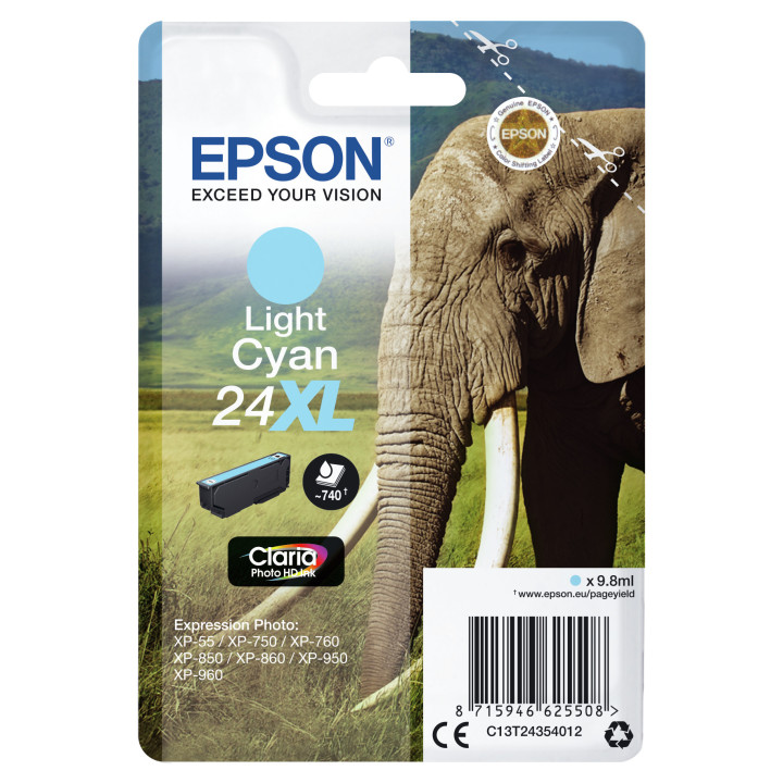 Epson Elephant C13T24354022 tinteiro 1 unidade(s) Original Rendimento alto (XL) Ciano claro
