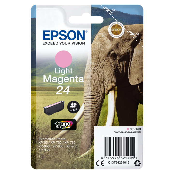 Epson Elephant C13T24264012 tinteiro 1 unidade(s) Original Rendimento padrão Magenta claro